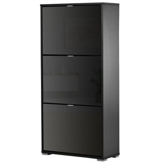 HOMCOM Armario de zapatos 60x26cx124 cm negro