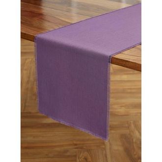 Solino Home Linen Table Runner for Dining Table, Holiday and Everyday Table Decor - Fringe in Mulberry at Nordstrom, Size Small