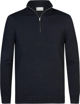 Profuomo Halfzip Navy Pullover Pp 2J00010A - Heren - Coltruien - Blauw - S - Truien & Vesten