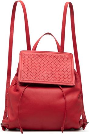 Bottega Veneta Red Color Leather Backpack (Pre-Owned)