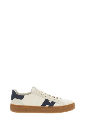 Hogan White H705 Allacciato H Sappa Suede Sneakers