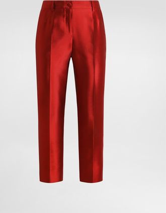 Dolce & Gabbana Mikado Trousers - Woman Pants And Shorts Red 40