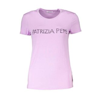 Patrizia Pepe Patrizia Pepe Womens Rhinestone Logo Tshirt - Purple Elastane - Size X-Small