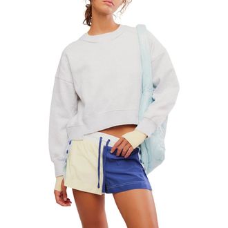 Free People FP Movement Intercept Cotton Blend Sweatshirt in Light Heather Grey at Nordstrom, Size X-Large
