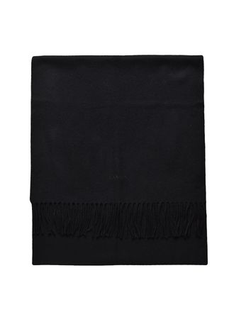 Lanvin Black Wool Fringed Scarf