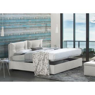Dmora Dmora - Cama De Plaza Y Media Djankt, Cama Contenedor Con Revestimiento De Tela, 100% Made In Italy, Apertura Frontal, Adecuado Para Colch&oacute;n Cm 120x19