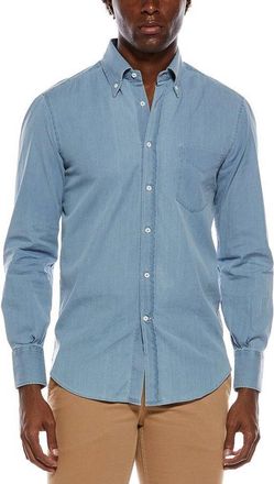 Brunello Cucinelli Light Denim Long Sleeve Shirt, Size X-Small