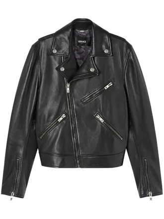 Versace Giacca biker in pelle - Nero