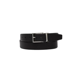Emporio Armani Accessoires, Heren, Zwart, ONE Size, Leer, Omkeerbare Saffiano Leren Riem