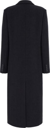 Max Mara Womens Double-Breasted Wool Drape Coat Black Virgin