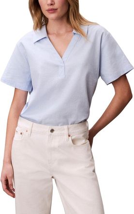 Calvin Klein Linen-Blend Polo T-Shirt