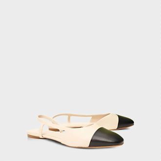 Carrano Womens Elena Sling Back Flats In Off White