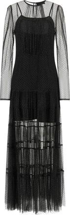 Twinset Gelaagde Tule Maxidress - Dames - Maxi kleedjes - Zwart - S - Tule - Kleedjes