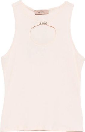 Twin-Set Ribbed Tank Top With Infinity Logo