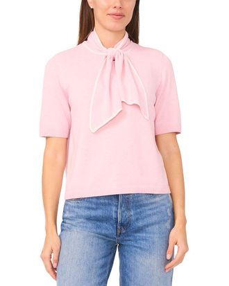 CeCe by Cynthia Steffe Cece Cable V Neck Wool-Blend Cardigan