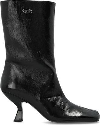 Diesel D-Amber Tube 75 - Dames - Laarzen met Hak - Zwart - 35 EU - Leer - Schoenen