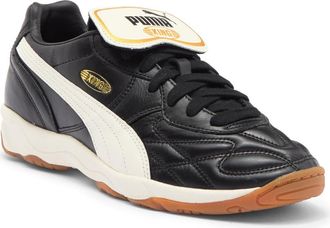 Puma King Indoor Soccer Sneaker in Puma Black-Warm White at Nordstrom, Size 10.5