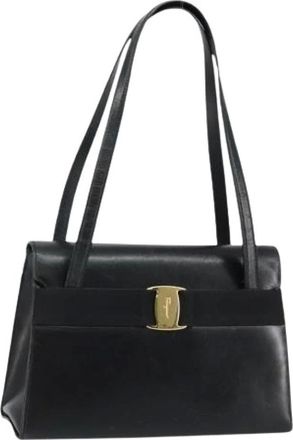 Ferragamo Pre-owned Shoulder Bags, female, Black, Size: ONE SIZE Pre-owned Shoulder Bag