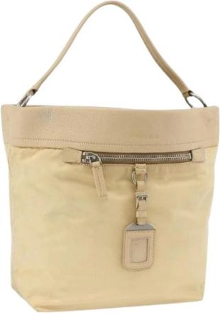 Prada Pre-owned Vintage Nylon Shoulder Bag - Dames - Vintage Schoudertas - Beige - ONE Size - Nylon - Vintage