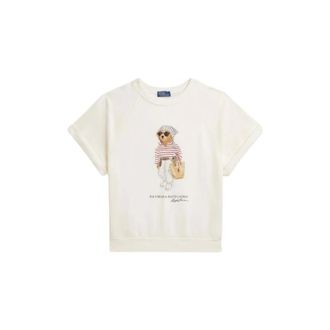 Polo Ralph Lauren Round-neck Knitwear, female, White, Size: 2XS Sweatshirts Hoodies