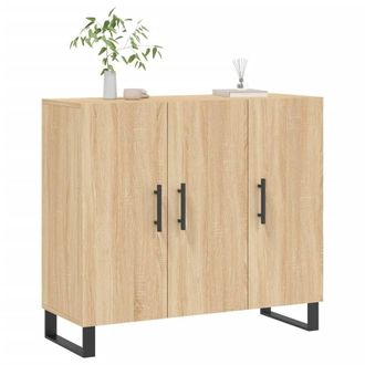 Berkfield Home Sideboard Sonoma Oak 90x34x80 cm Engineered Wood in Brown | Size: 90 x 34 x 80 cm