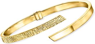 Ross-Simons Italian 14kt Yellow Gold Diamond-Cut and Polished Bypass Cuff Bracelet