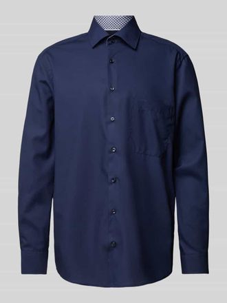 Eterna Comfort Fit Businesshemd aus Popeline in Marine, Gr&ouml;&szlig;e 42