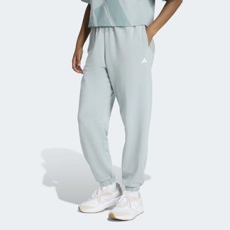 adidas Sporthose ADIDAS SPORTSWEAR ESSENTIALS SMALL LOGO FRENCH TERRY CUFFED, Damen, Gr. XXL, N-Gr, wonder sage, wei&szlig;, Obermaterial: 70% Baumwolle, 30% Polye