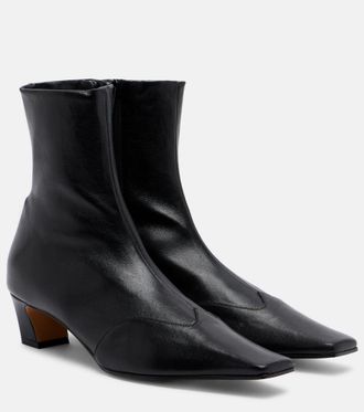 Khaite Nevada leather ankle boots