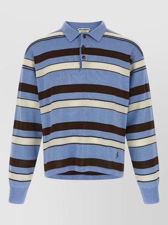 J.W.Anderson striped knitted long-sleeve polo shirt