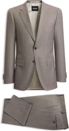 BOSS Two-piece slim-fit suit in patterned stretch wool
