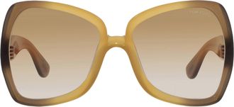 Tom Ford JERRY Brown Gradient Horn Ladies Sunglasses FT1222 41F 60