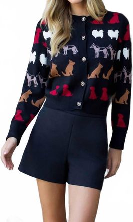 THML Clothing Long Sleeve Dog Detail Cardigan In Black