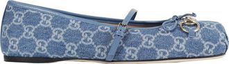 Gucci Horsebit Denim Ballet Flats