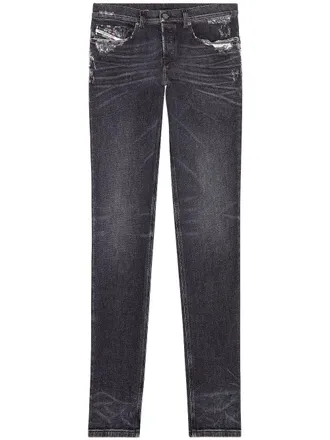 Diesel D-Finitive gerafelde jeans - Grijs