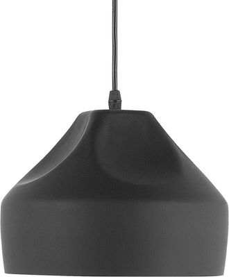 Beliani L&aacute;mpara Colgante Iluminaci&oacute;n De Techo De Metal Negro Pantalla Mate Sala De Estar Evinos