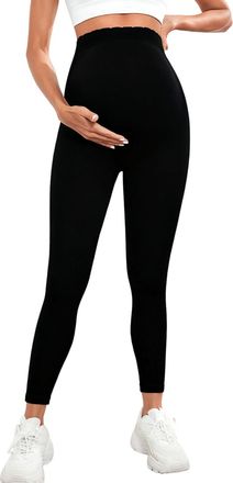 Generic Maternity Leggings Over Bump High Waisted Stretchy Belly Support Pregnancy Pants Women Yoga Workout Trousers Soft Belly Support Adjustable High Waiste