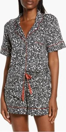 Kilo Brava Composition Short Pajama Set In Black/white