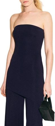 Mango Strapless Asymmetric Knit Top in Navy at Nordstrom, Size X-Large