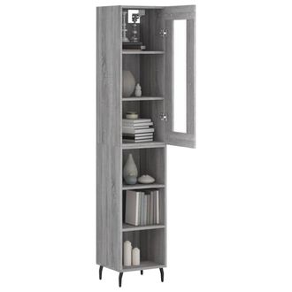 Berkfield Home Highboard Grey Sonoma 34.5x34x180 cm Engineered Wood