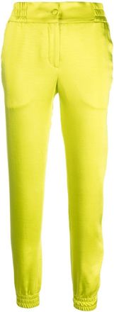 Philipp Plein tapered satin track pants - women - Polyester/Spandex/Elastane - M - Yellow