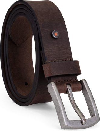 Timberland Mens Big and Tall 40mm Workwear Leather Belt, Brown/Rivet, 44