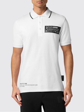 Plein Sport Polo a maniche corte in cotone con logo a contrasto