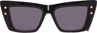 Balmain B - EYE Grey Cat Eye Ladies Sunglasses BPS-156A BLK-GLD 54