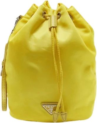 Prada Pre-owned Bucket Bags, female, Yellow, Size: ONE SIZE Pre-owned Bucket Bag