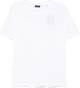 Paul & Shark Wit Logo Detail Crew Neck T-shirt - Heren - T-shirts - Wit - 3XL - Tops