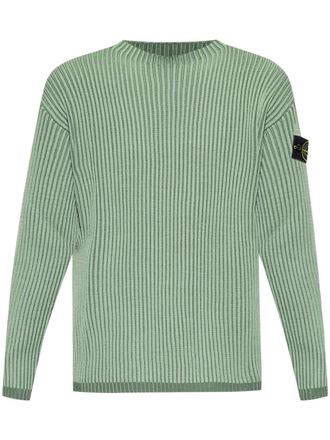 Stone Island ribbed virgin-wool jumper - Green