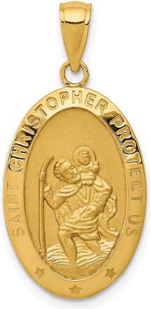 Diamond2Deal 14k Yellow Gold Saint Christopher Medal Pendant