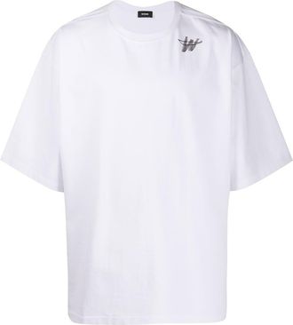 We11done logo-print oversized T-shirt - unisex - Cotton - S - White