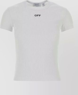 Off-white stretch cotton t-shirt